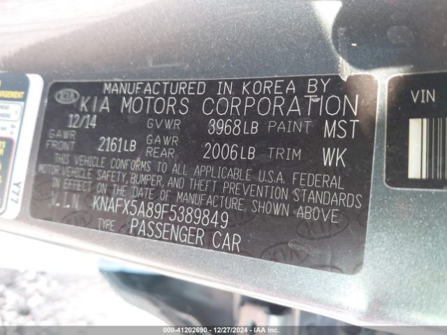 KNAFX5A89F5389849 KIA FORTE EX