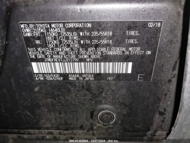 JTMDFREV7JJ212799 Toyota Rav4 Limited/se/platinum