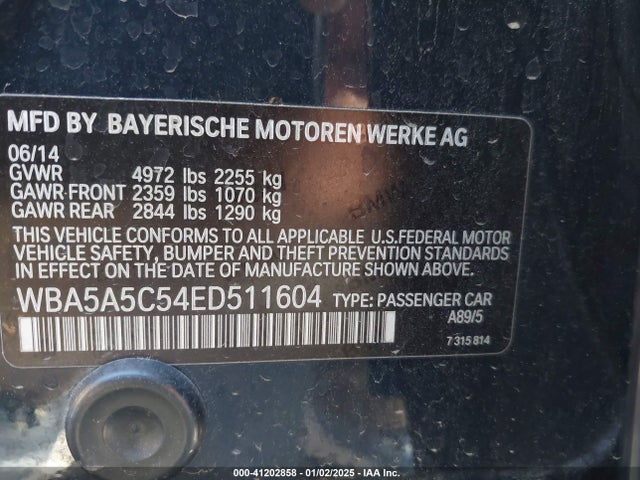 WBA5A5C54ED511604 BMW 528I