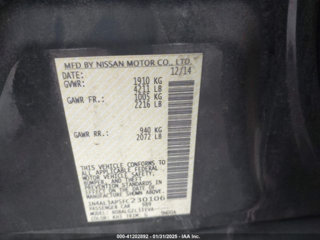 1N4AL3AP5FC230106 Nissan Altima 2.5 S