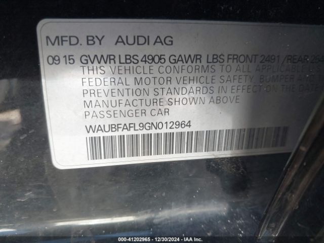 WAUBFAFL9GN012964 Audi A4 2.0t Premium