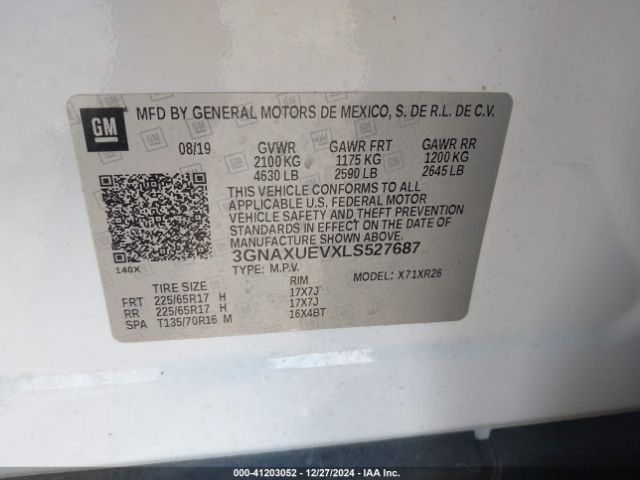 3GNAXUEVXLS527687 Chevrolet Equinox Awd Lt 1.5l Turbo
