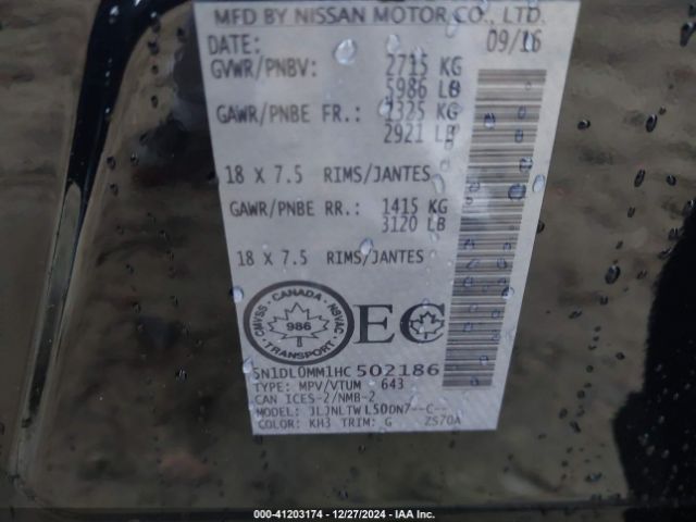 5N1DL0MM1HC502186 Infiniti QX60