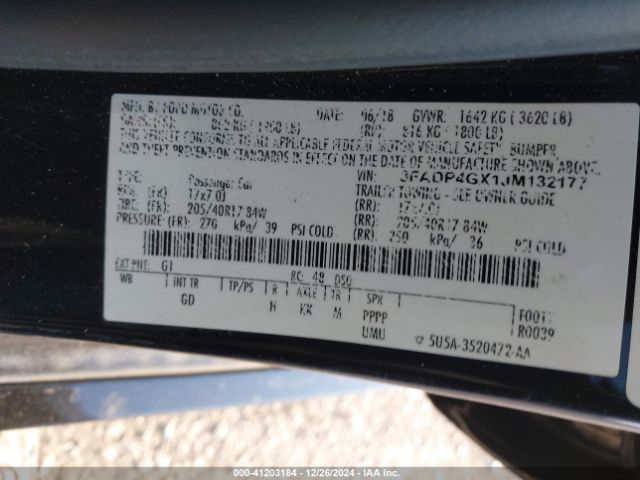 3FADP4GX1JM132177 Ford FIESTA ST