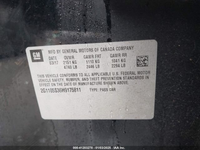 2G1105S36H9175811 Chevrolet IMPALA 1LT