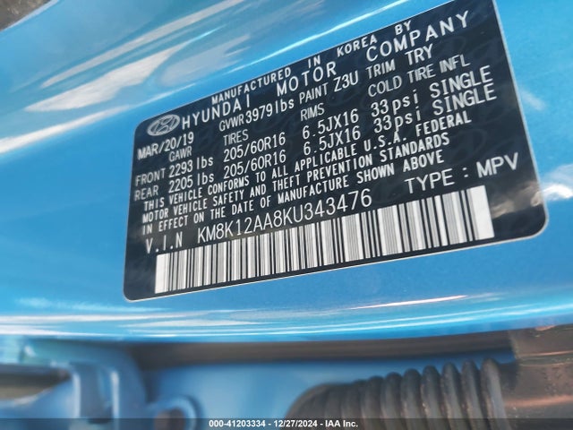 Hyundai Kona Se 2019 KM8K12AA8KU343476 Image 9