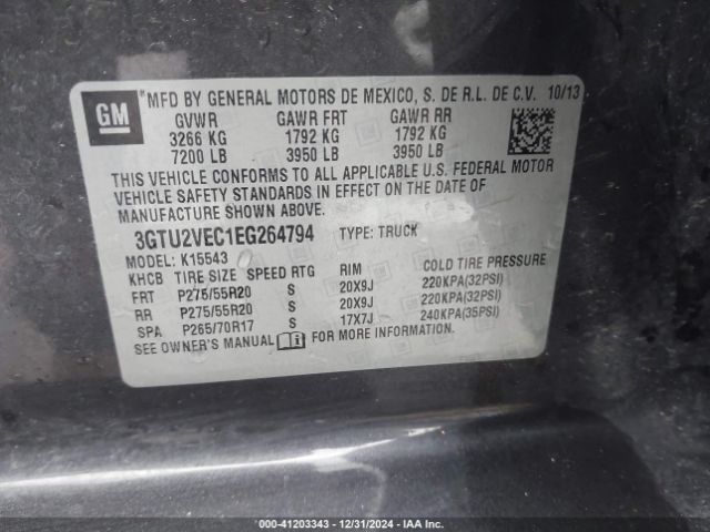 3GTU2VEC1EG264794 GMC Sierra 1500 Slt