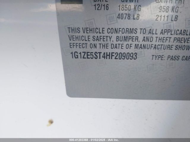 1G1ZE5ST4HF209093 Chevrolet MALIBU 1LT
