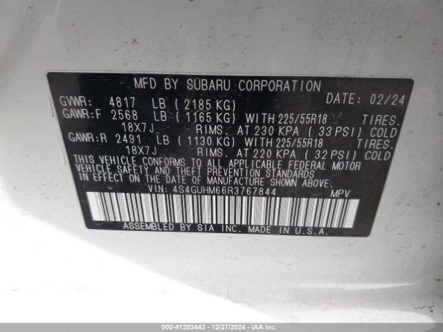 4S4GUHM66R3767844 Subaru Crosstrek Limited