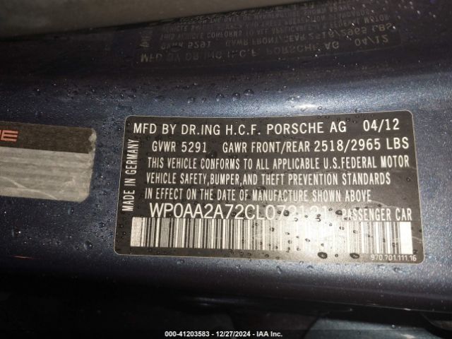 2012 PORSCHE PANAMERA WP0AA2A72CL072121 Photo 8