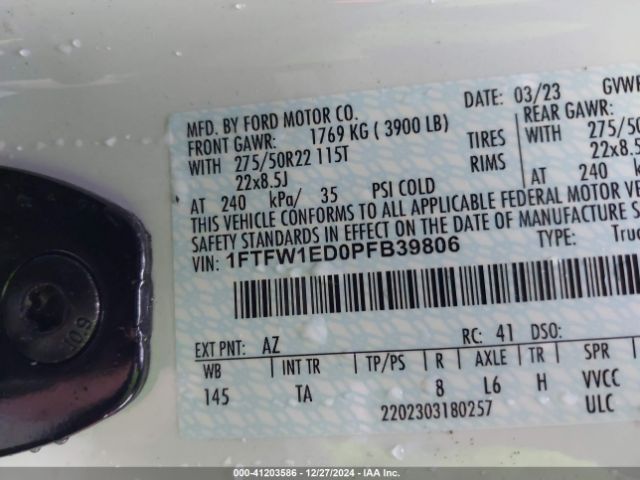 1FTFW1ED0PFB39806 Ford F-150 Limited