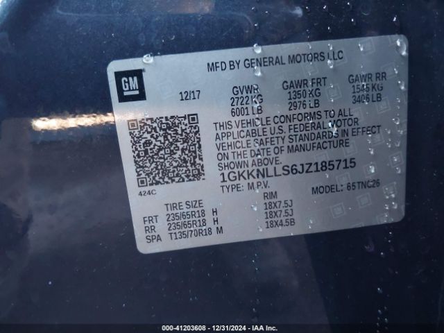 1GKKNLLS6JZ185715 GMC Acadia Sle-2