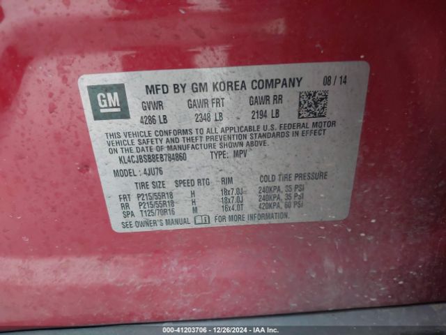 KL4CJBSB8EB784860 Buick Encore Convenience