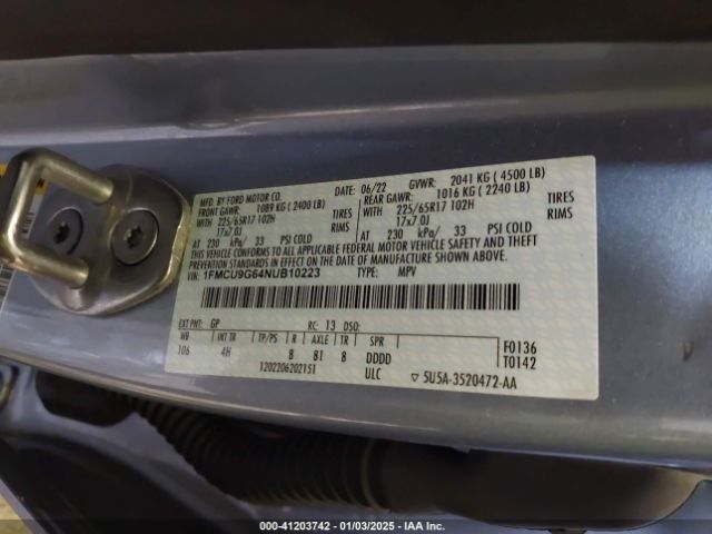 2022 FORD ESCAPE 1FMCU9G64NUB10223 Photo 8