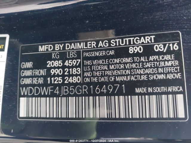 WDDWF4JB5GR164971 Mercedes-Benz C 300 Luxury/sport