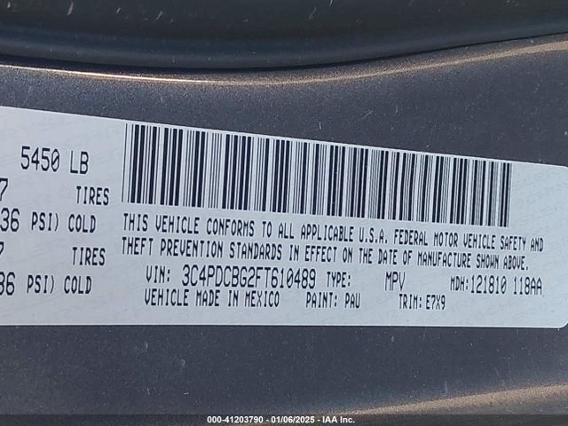 Dodge Journey Sxt 2015 3C4PDCBG2FT610489 Image 9