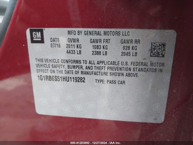 1G1RB6S51HU119282 Chevrolet Volt Premier