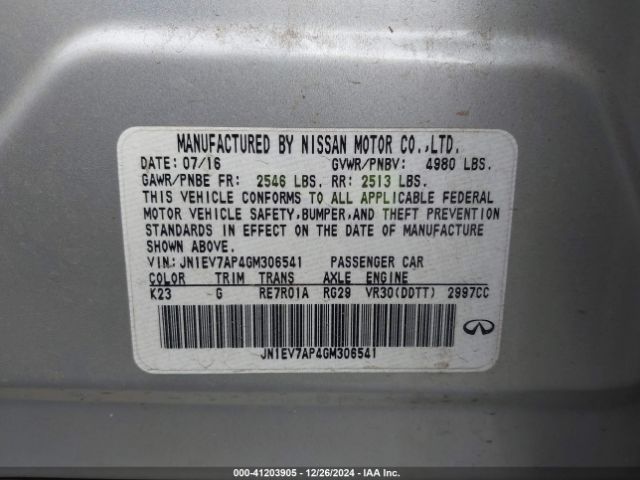 JN1EV7AP4GM306541 Infiniti Q50 3.0t Premium