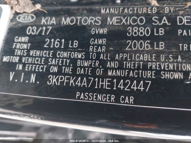 3KPFK4A71HE142447 KIA FORTE LX