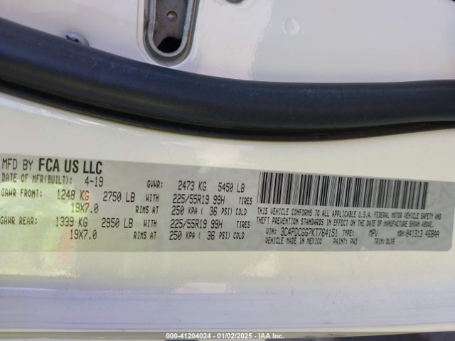 3C4PDCGG7KT764151 Dodge Journey Crossroad