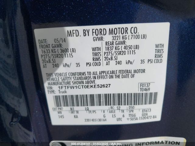 1FTFW1CT0EKE52627 Ford F-150 King Ranch