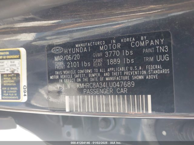 KMHRC8A34LU047689 Hyundai Venue Denim