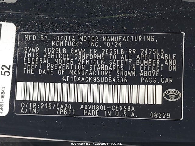 Toyota CAMRY SE 2025 4T1DAACK9SU064336 Image 9