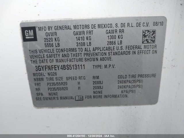 2011 CADILLAC SRX 3GYFNFEY4BS513111 Photo 8