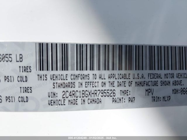2C4RC1BGXHR795526 Chrysler Pacifica Touring-l