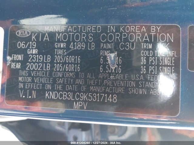 KIA NIRO LX 2019 KNDCB3LC9K5317148 Image 9