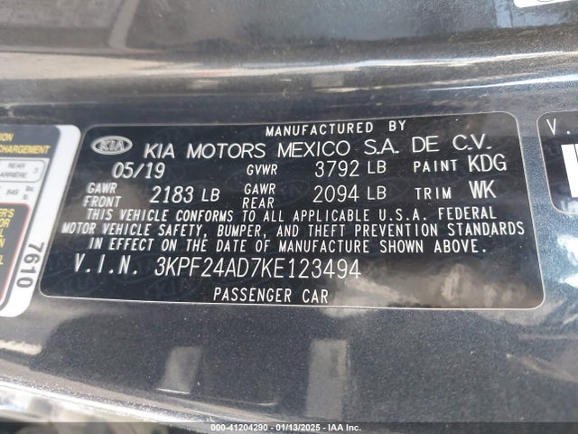 KIA Forte Lxs 2019 3KPF24AD7KE123494 Image 9