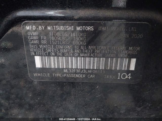 2020 MITSUBISHI MIRAGE G4 ML32F3FJ3LHF08113 Photo 8