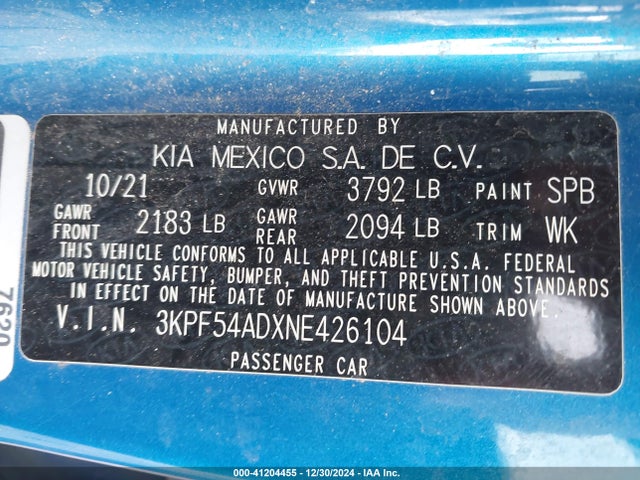 KIA Forte Gt-line 2022 3KPF54ADXNE426104 Image 9