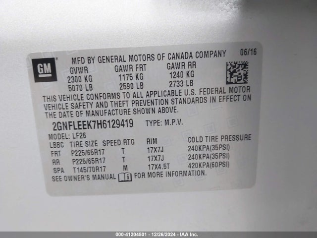 Chevrolet EQUINOX LS 2017 2GNFLEEK7H6129419 Image 9