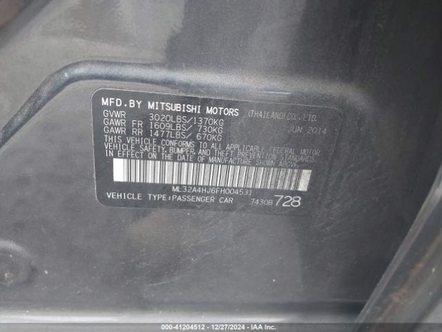 ML32A4HJ6FH004531 Mitsubishi MIRAGE ES