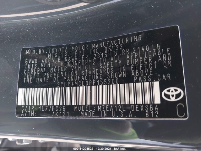5YFP4MCE0PP155200 Toyota m20a-fks