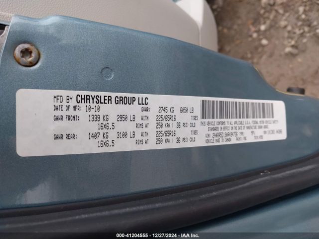 2010 CHRYSLER TOWN & COUNTRY 2A4RR5D18AR494736 Photo 8