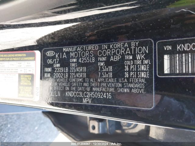 KNDCC3LC2H5092416 KIA NIRO EX