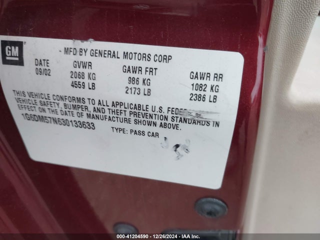 2003 CADILLAC CTS 1G6DM57N630133633 Photo 8