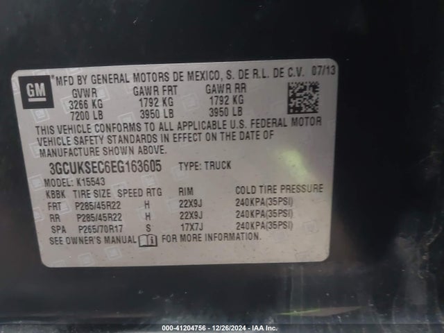 Chevrolet Silverado 1500 2lz 2014 3GCUKSEC6EG163605 Image 9