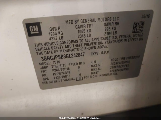 Chevrolet Trax Lt 2016 3GNCJPSB8GL242847 Image 9