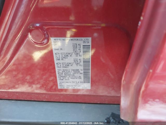 5N1AT2MN2GC921430 Nissan ROGUE SV