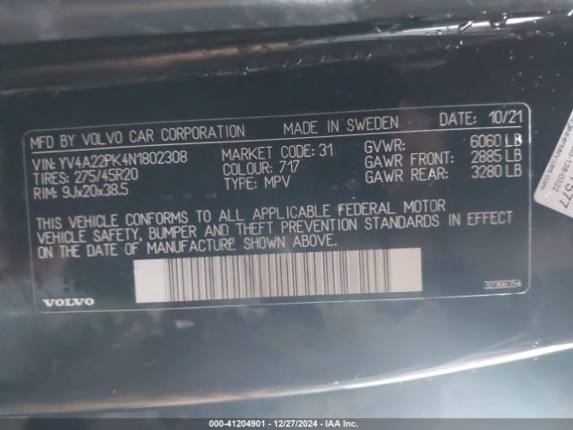 YV4A22PK4N1802308 Volvo Xc90 T6 Momentum 7 Passenger