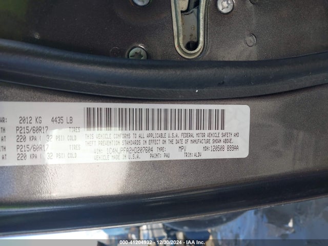Продажа на аукционе авто 2017 Jeep Patriot High Altitude Fwd, vin: 1C4NJPFA2HD207604, номер лота: 41204932
