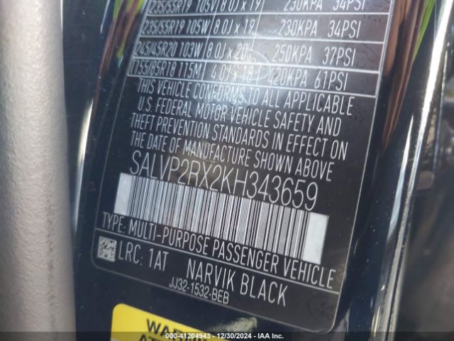 2019 LAND ROVER RANGE ROVER EVOQUE SALVP2RX2KH343659 Photo 8