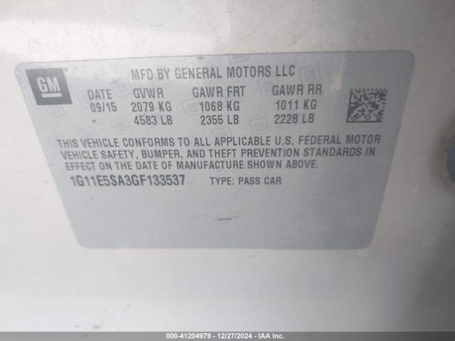 1G11E5SA3GF133537 Chevrolet Malibu Limited Ltz