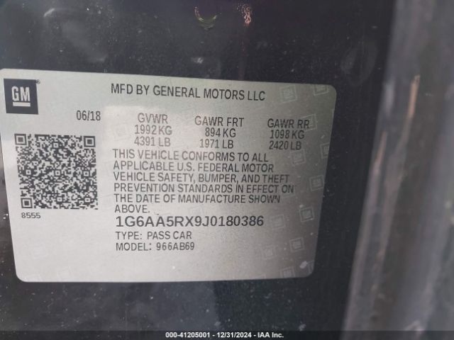 1G6AA5RX9J0180386 Cadillac Ats Standard