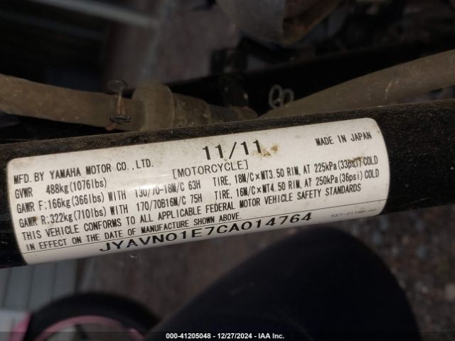 2012 YAMAHA XVS950 JYAVN01E7CA014764 Photo 9