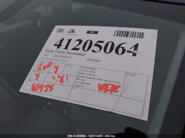 1G1ZD5ST5NF132667 Chevrolet Malibu Fwd Lt