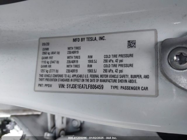 2020 TESLA MODEL 3 5YJ3E1EA7LF806459 Photo 8
